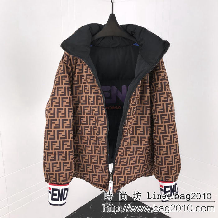 FENDI芬迪 18專櫃同步秋冬新款 全方位FF圖案 立體羽絨棉服 情侶款 ydi2214